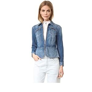 rebecca taylor denim peplum jacket